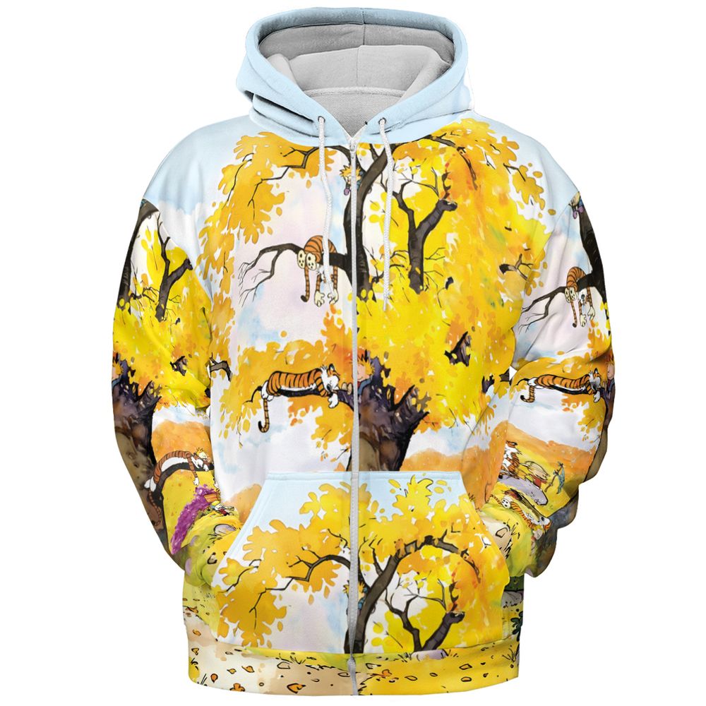 Calvin & Hobbes Tree - Zip Hoodie - 3