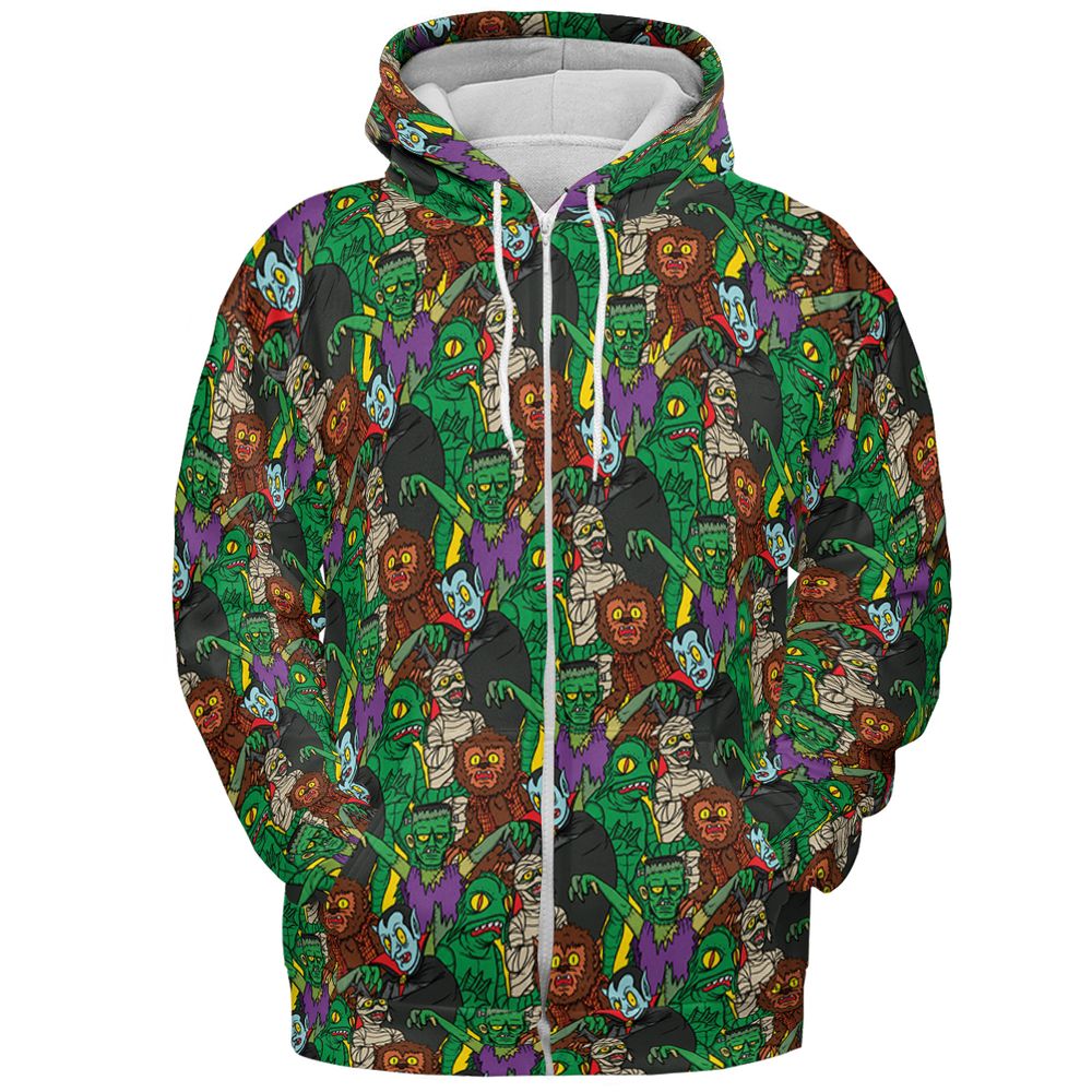 All-over Print Hoodie - HTRM24DY - Zip Hoodie - 3