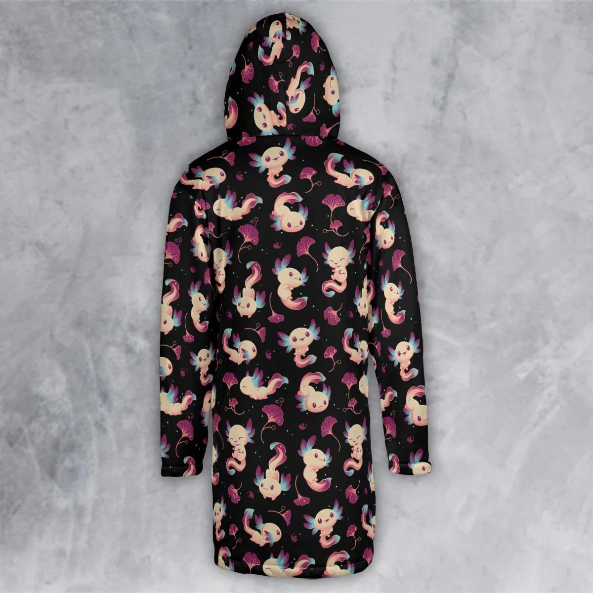 Axolotl Wonders Cute Salamanders Pattern Hooded Cloak Coat