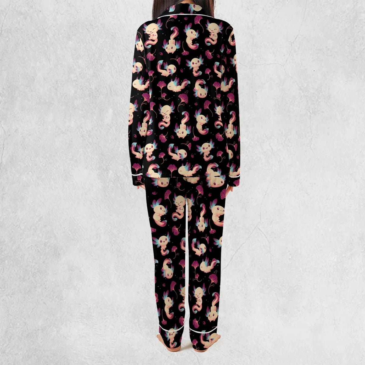 Axolotl Wonders Cute Salamanders Pattern Pajamas Set