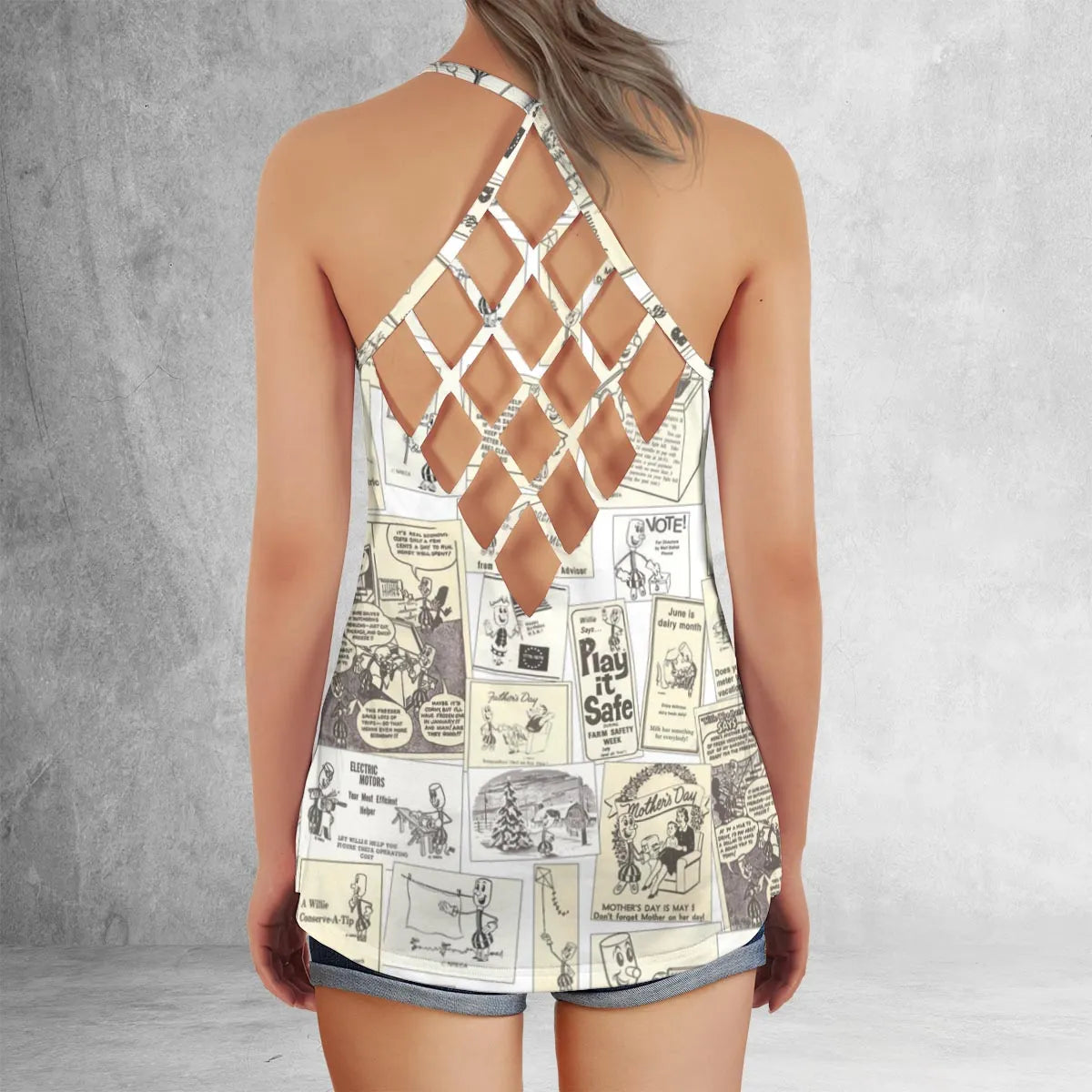 Criss Cross Tank Top - XRZJ72T1
