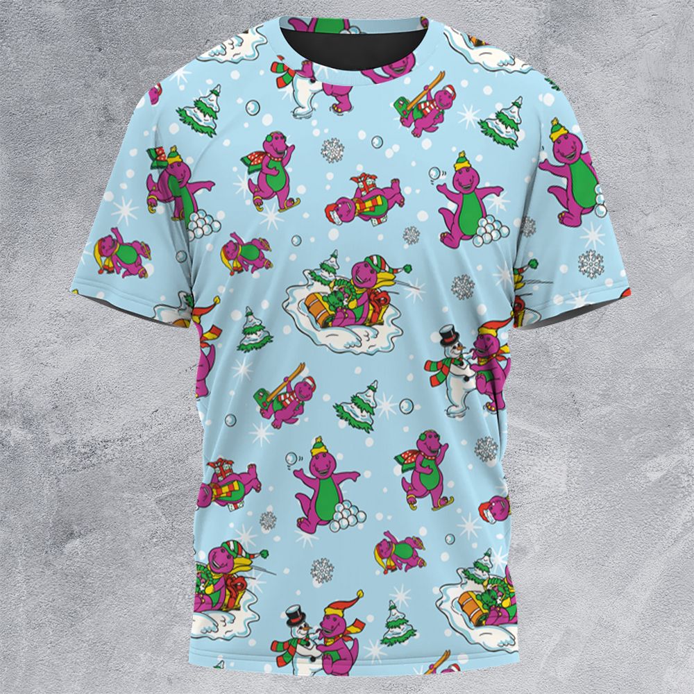 Barney and friend All-Over Print Unisex T-Shirt -  - 3