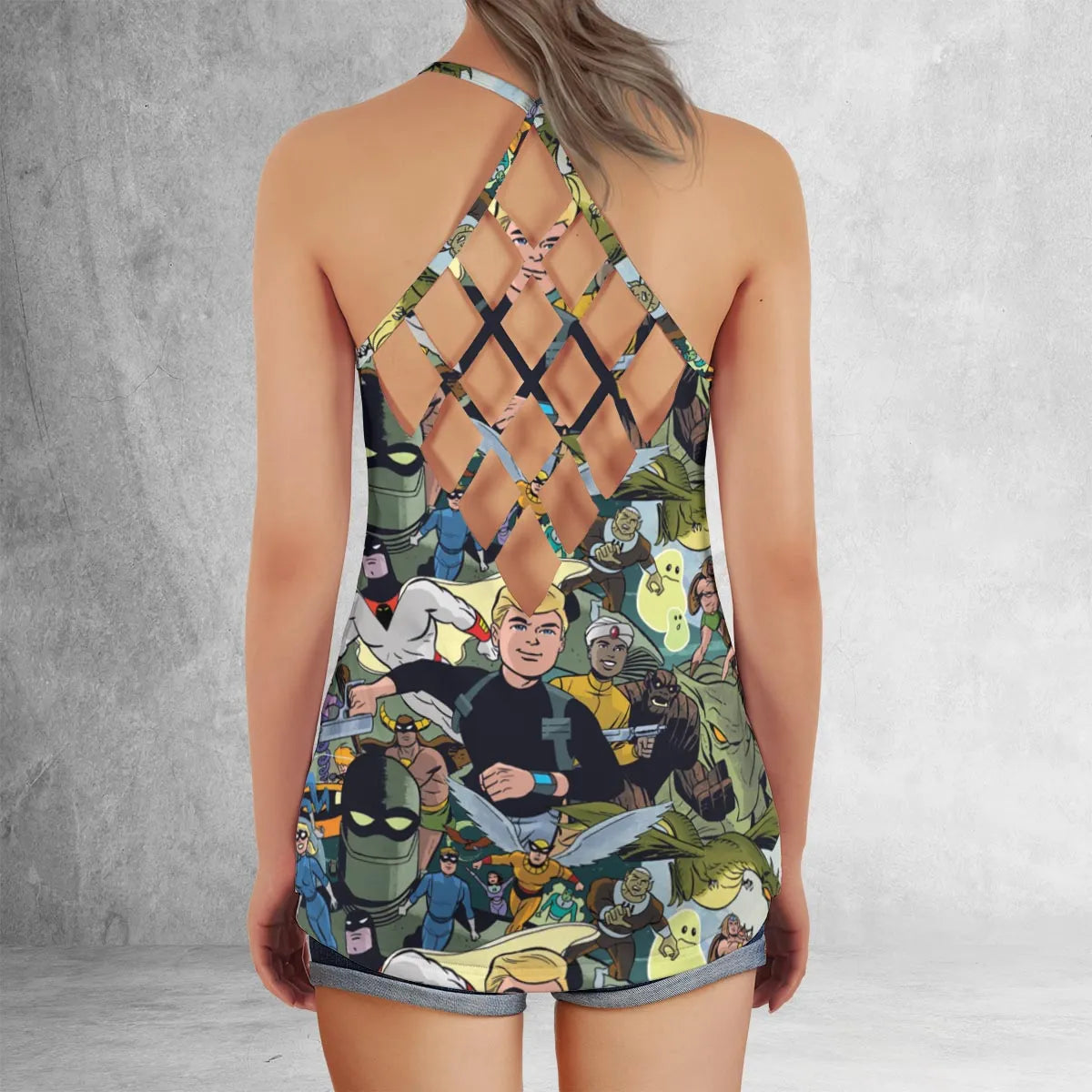 Criss Cross Tank Top - NHFF5DBK