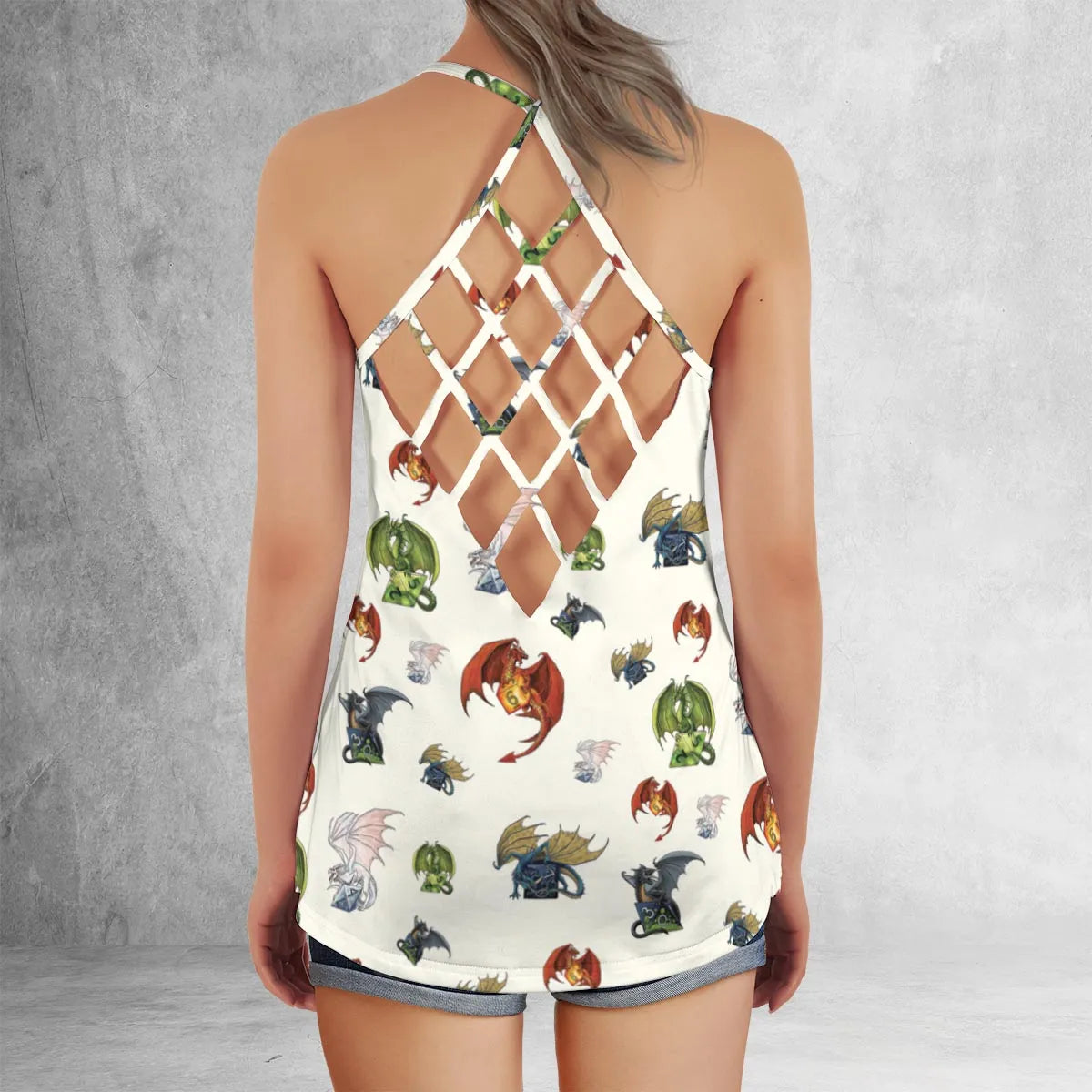 Criss Cross Tank Top - LEFFFKAQ