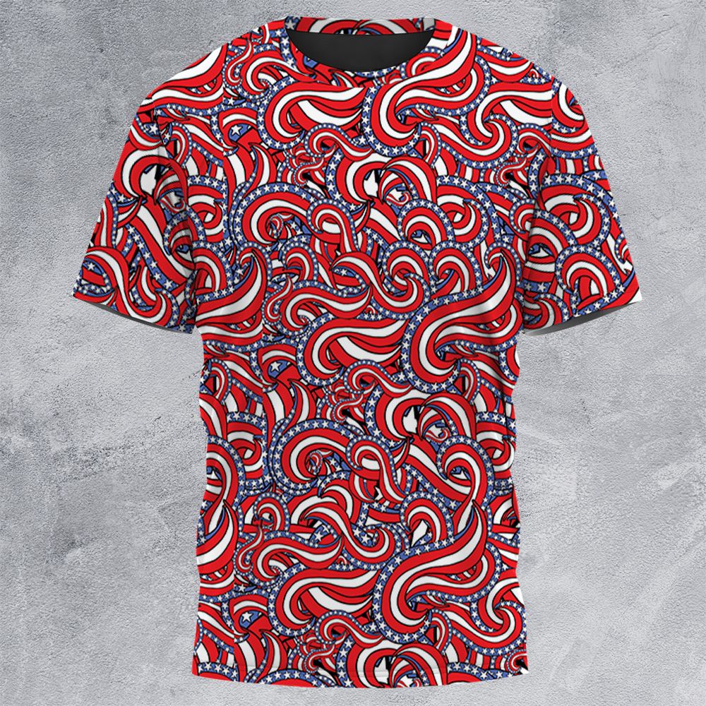 Patriotic American Flag Red White and Blue Stars -  - 3