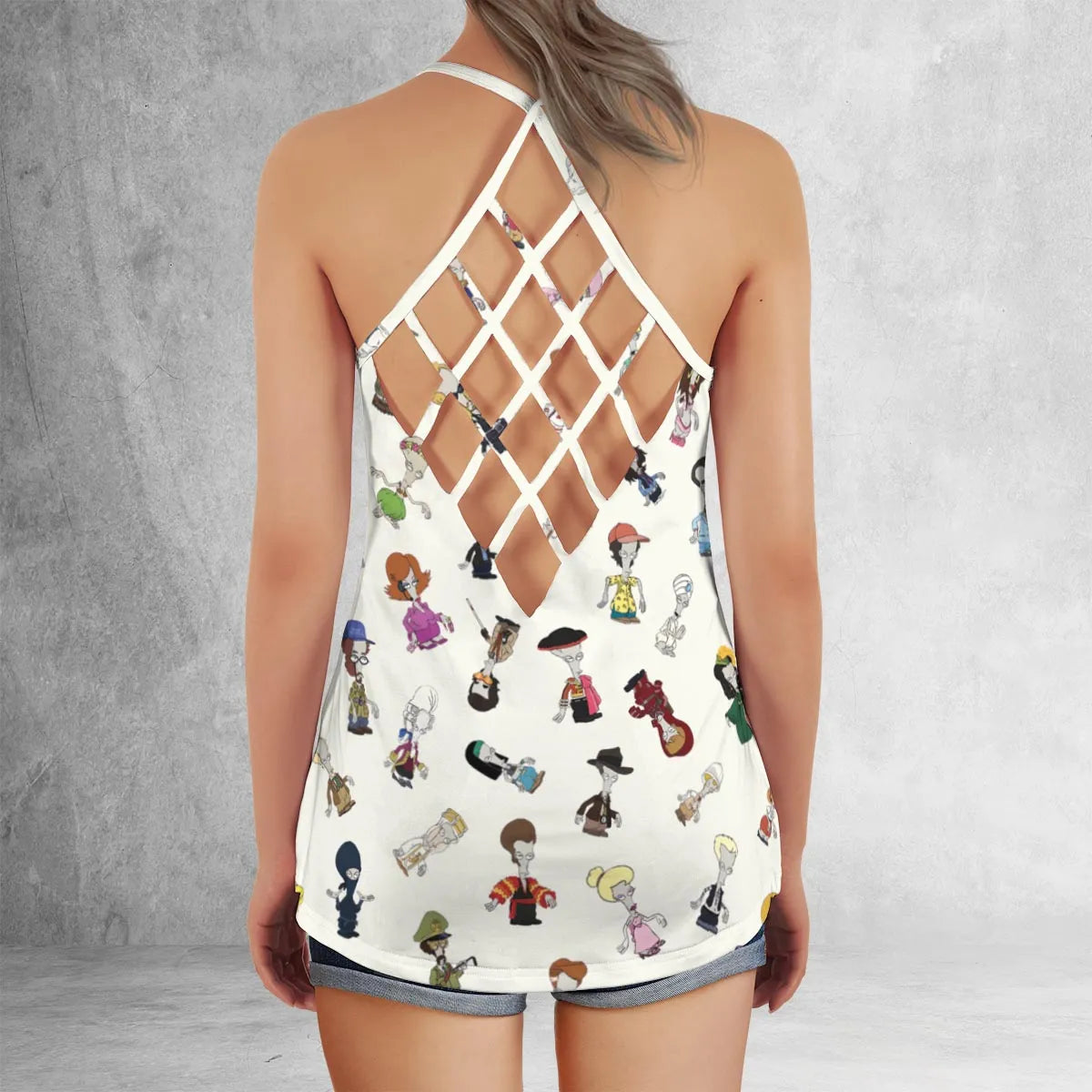 Criss Cross Tank Top - 1ABAYSFW