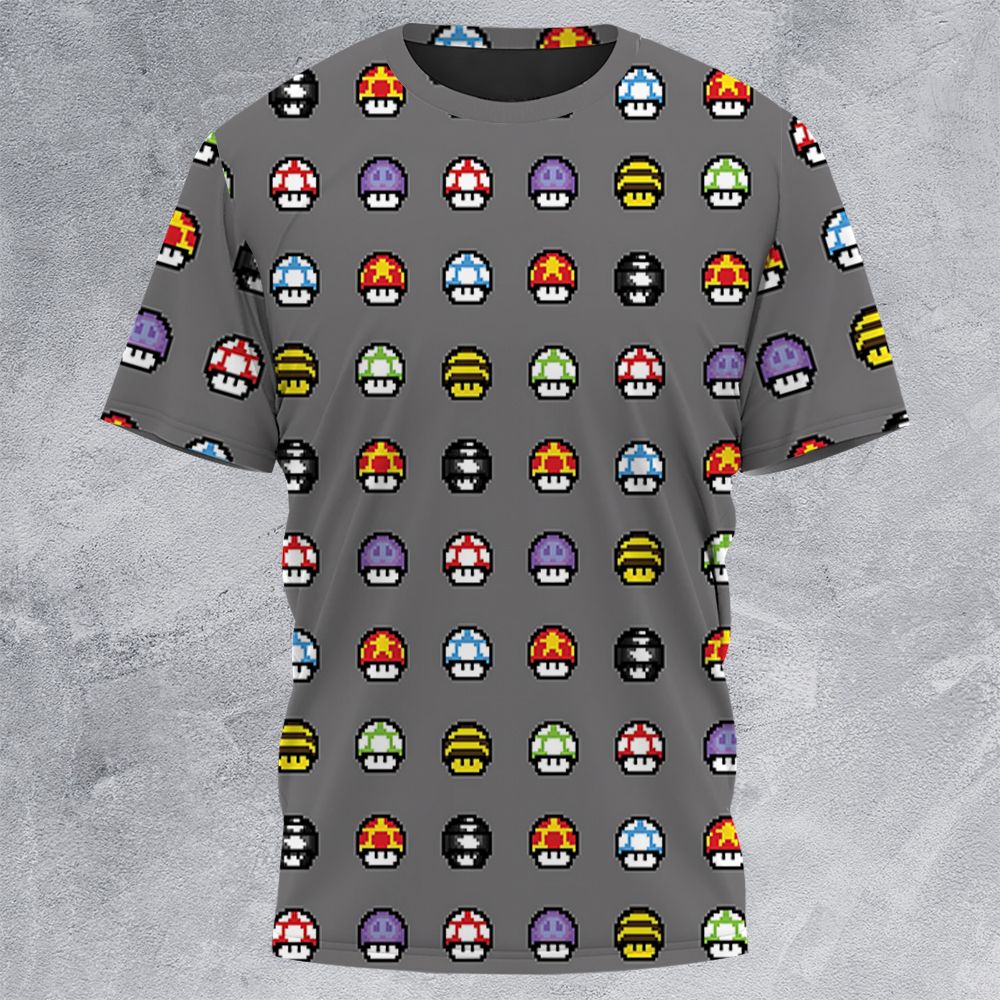 Retro Pixels Mushroom Pattern -  - 3