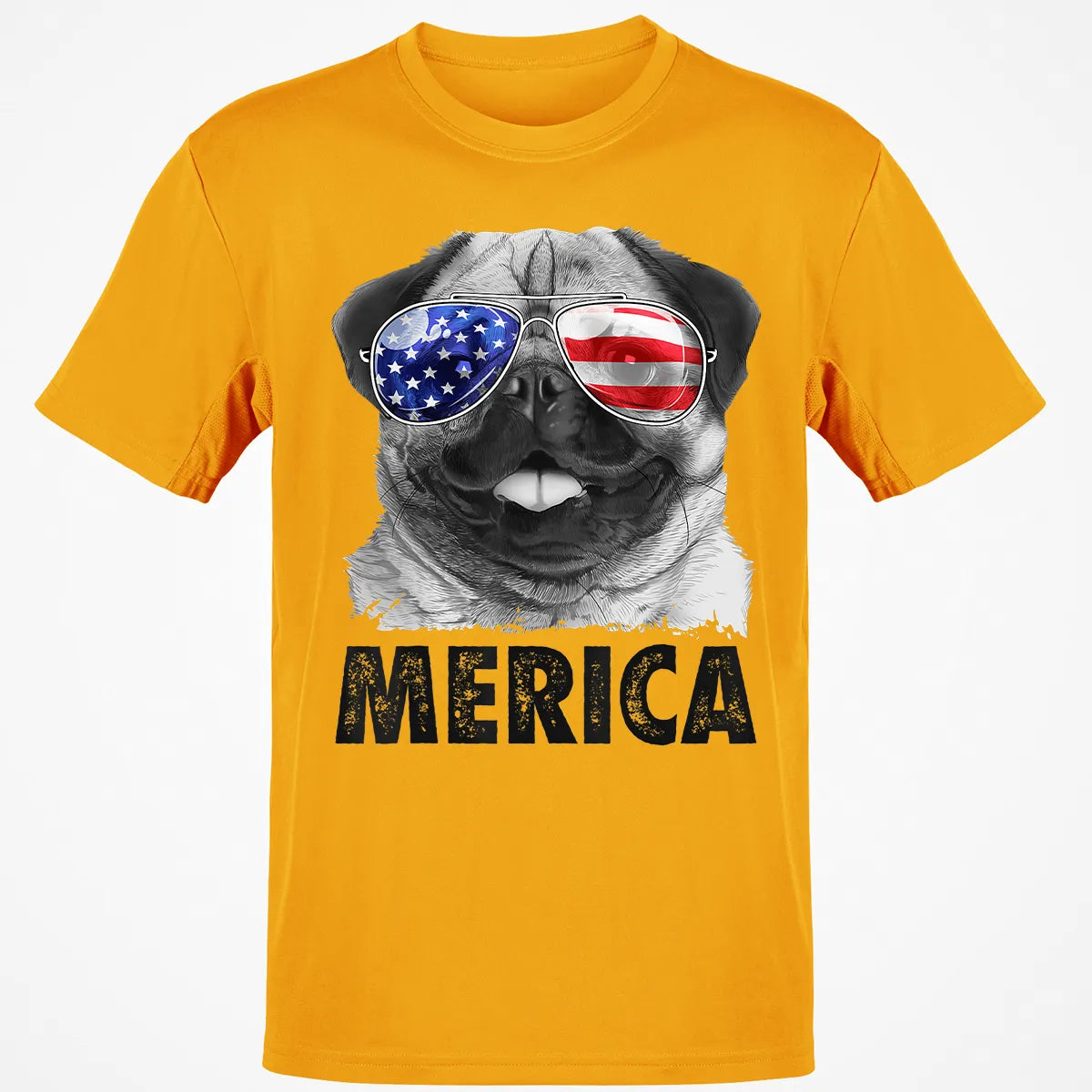 Pug 4th of July s Merica Men Women USA American Flag Classic Unisex T-Shirt