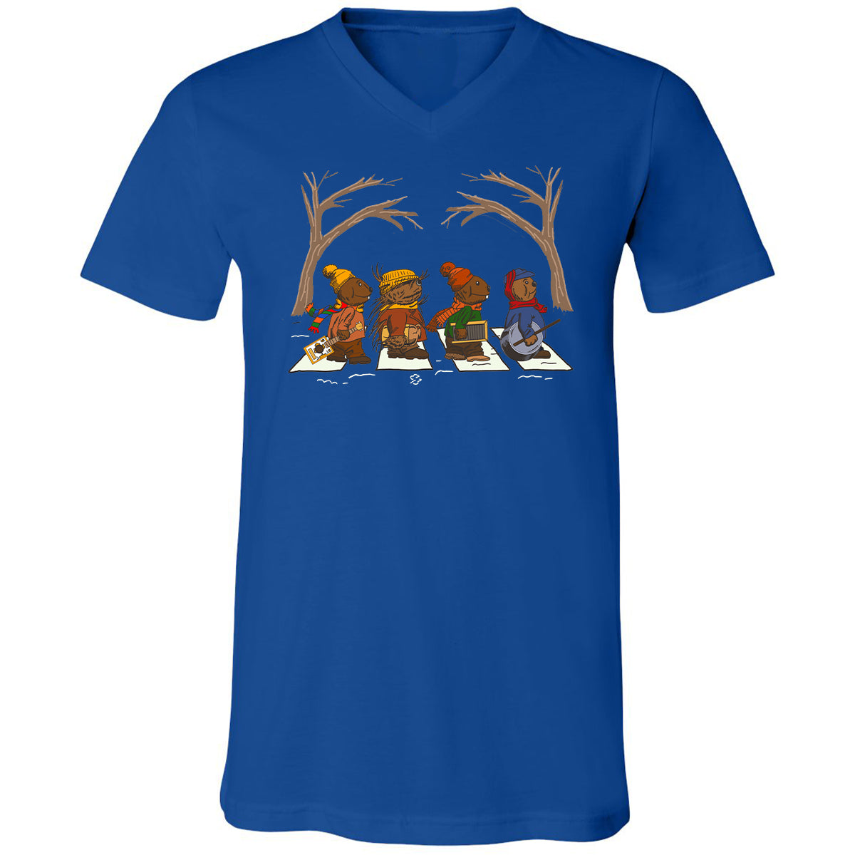 Unisex V-neck T-shirt - FH4UQ97M - True Royal - 4