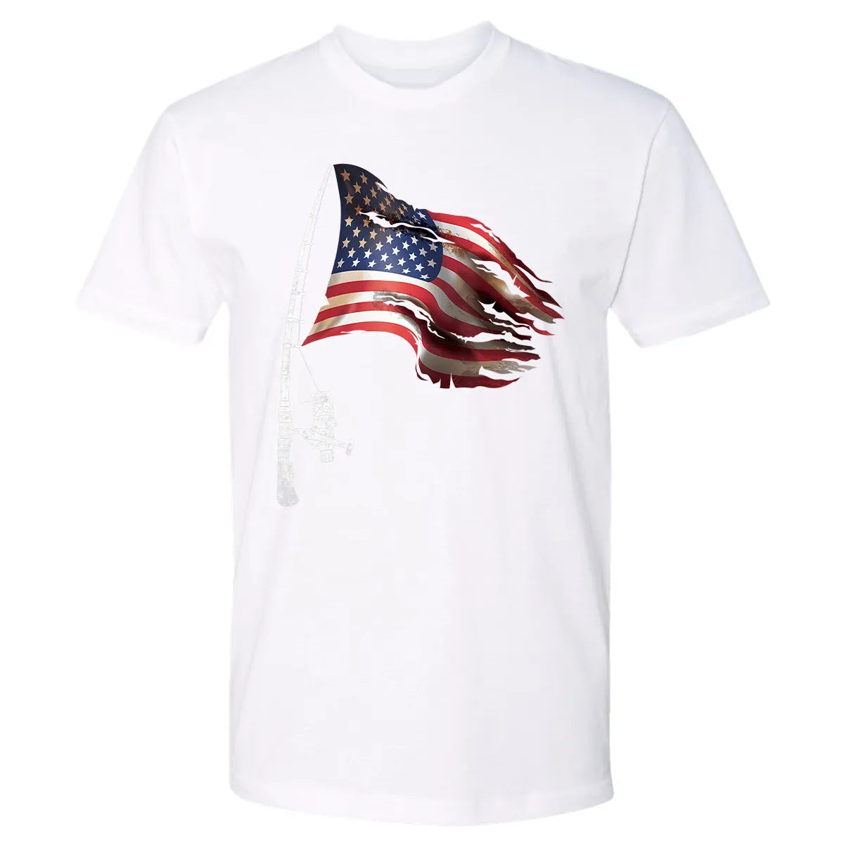 Fishing American Flag Fisherman Patriotic day 4th of July Premium Unisex T-shirt