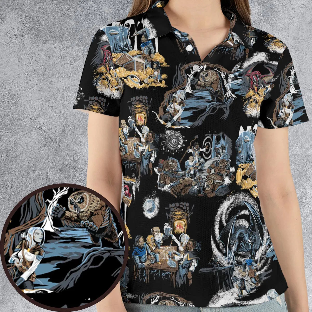 AOP Men/Women Polo Shirt - LUW4GPWG