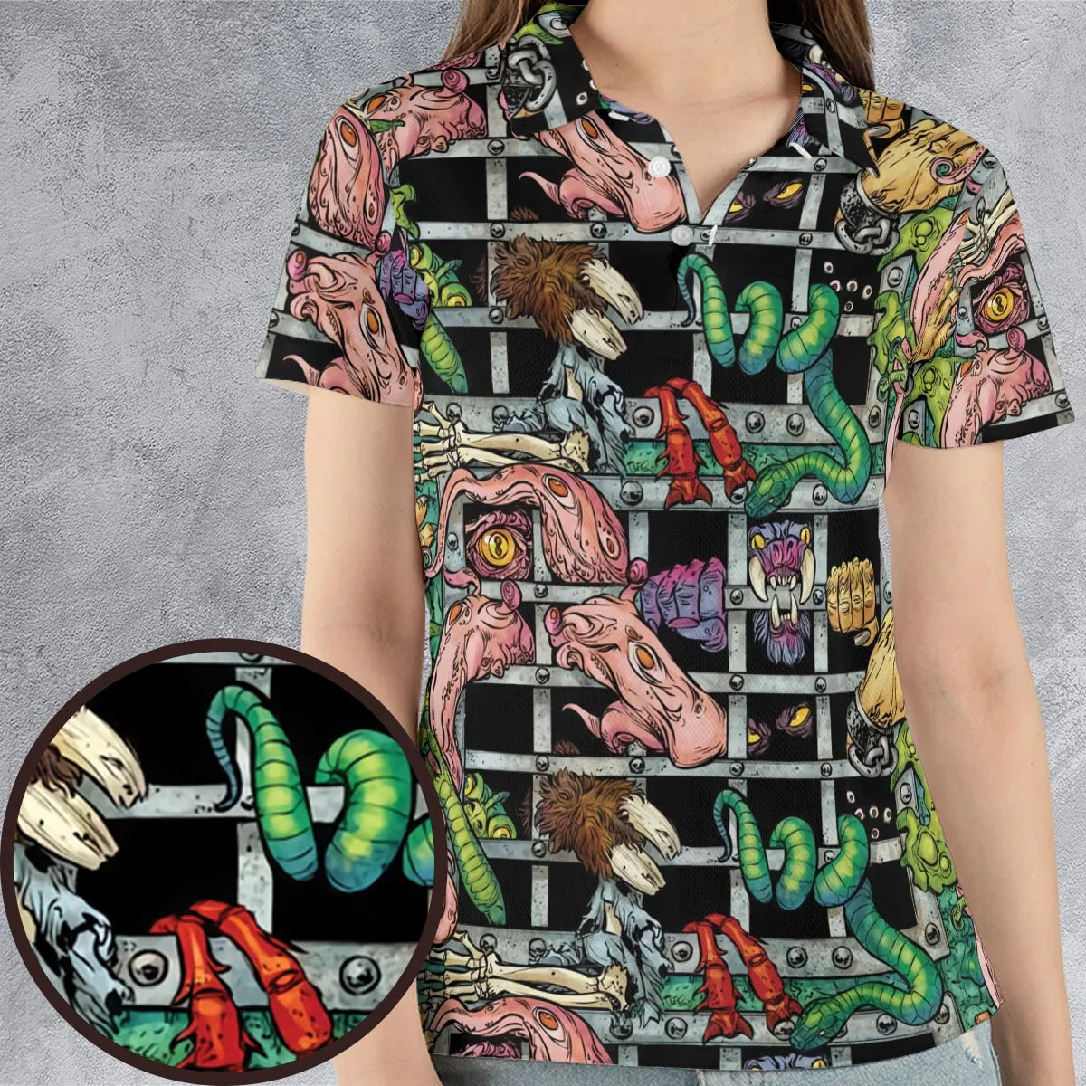 AOP Men/Women Polo Shirt - QNAGNV8D