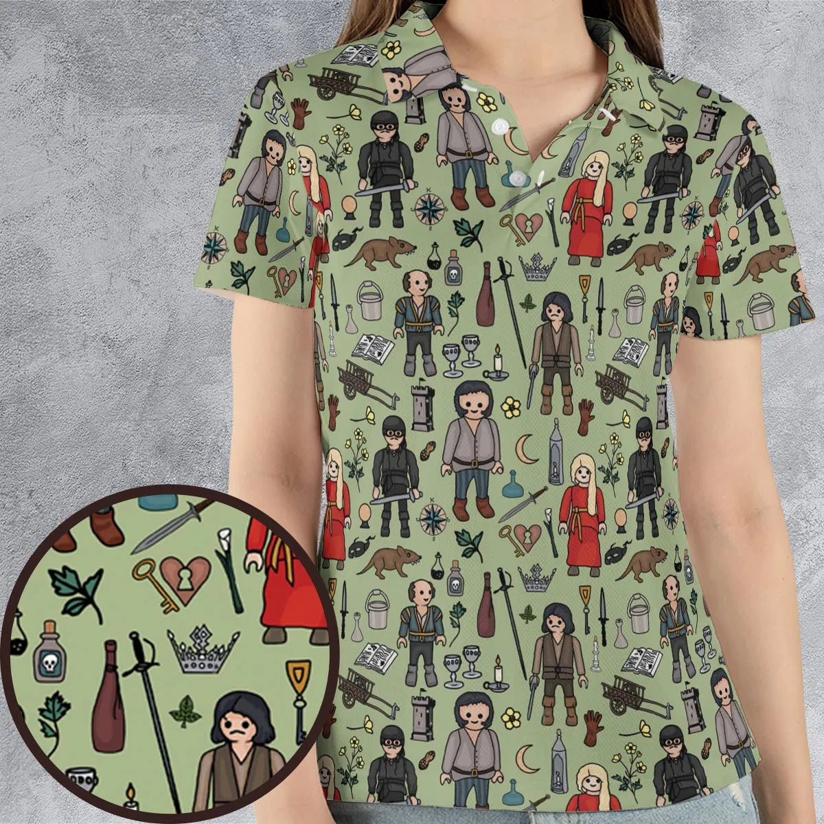 AOP Men/Women Polo Shirt - QBASDASV