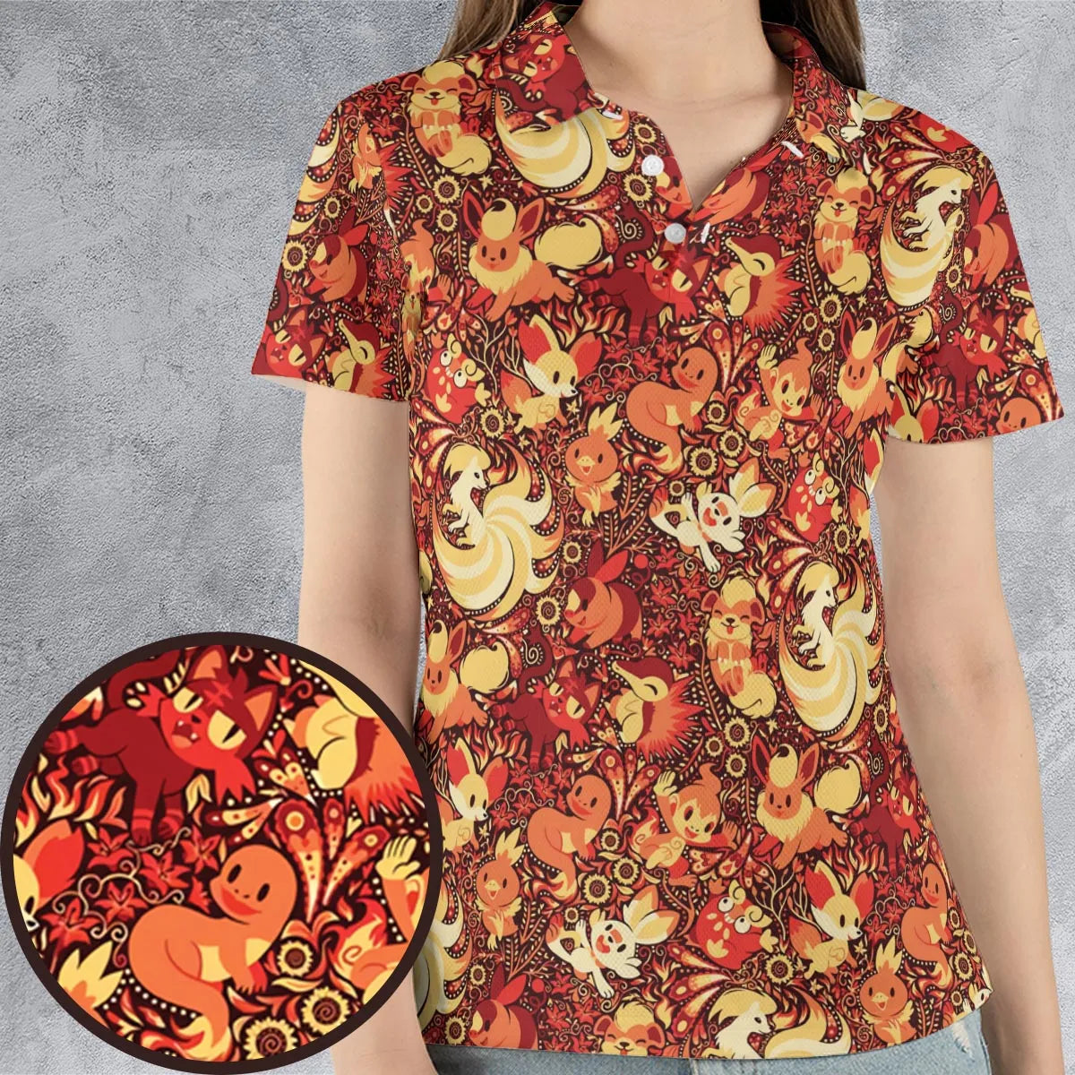 AOP Men/Women Polo Shirt - LQT5B4ZJ