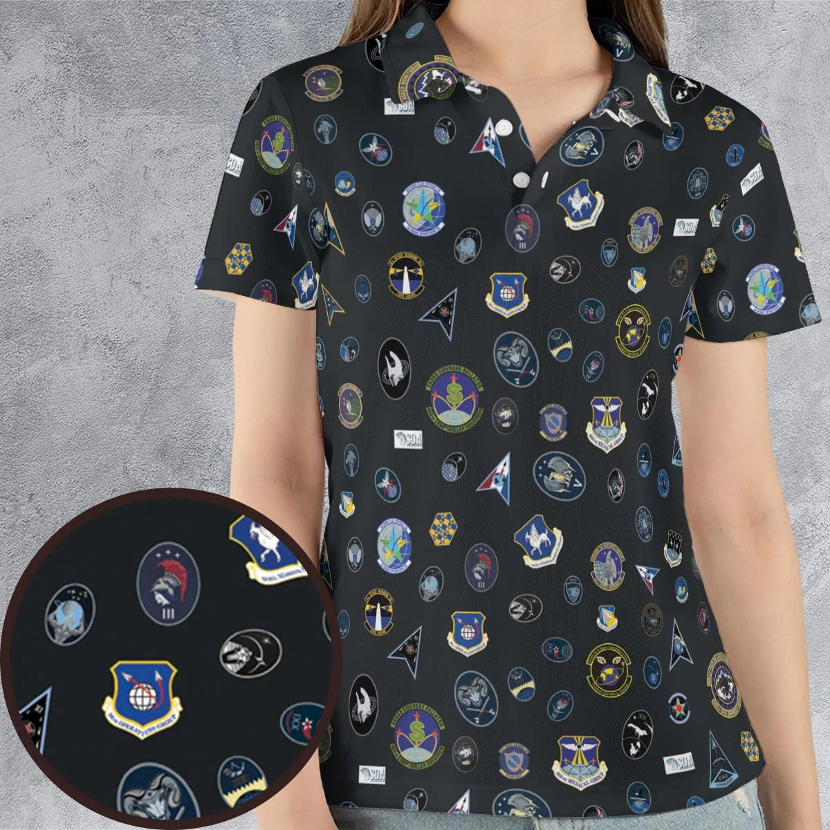 AOP Men/Women Polo Shirt - BWQ5SF9H