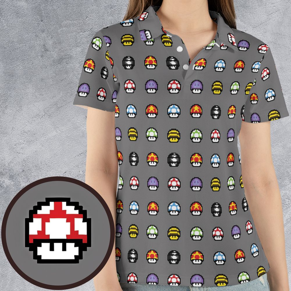 Retro Pixels Mushroom Pattern -  - 4