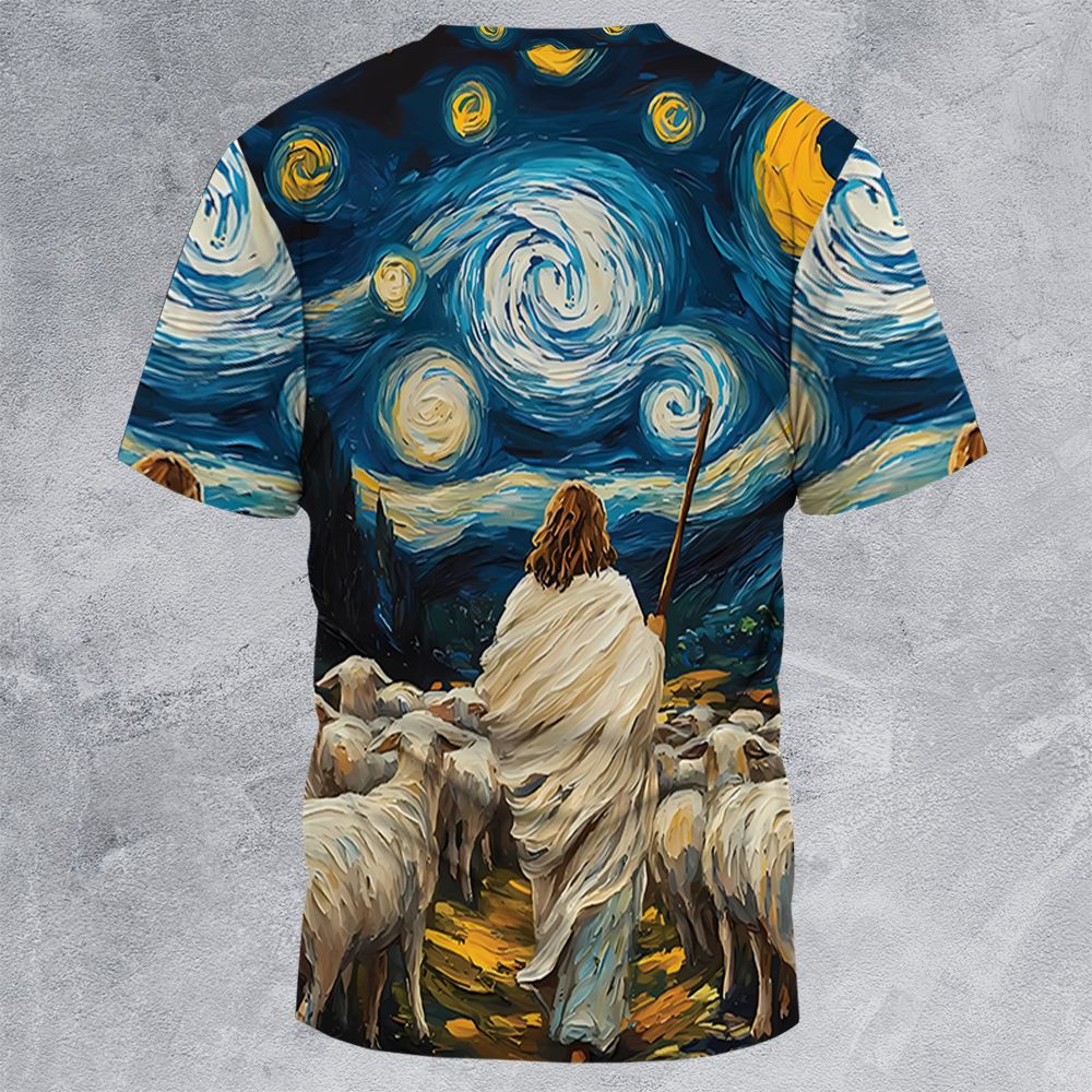 Shepherd Sheep Starry Night -  - 4