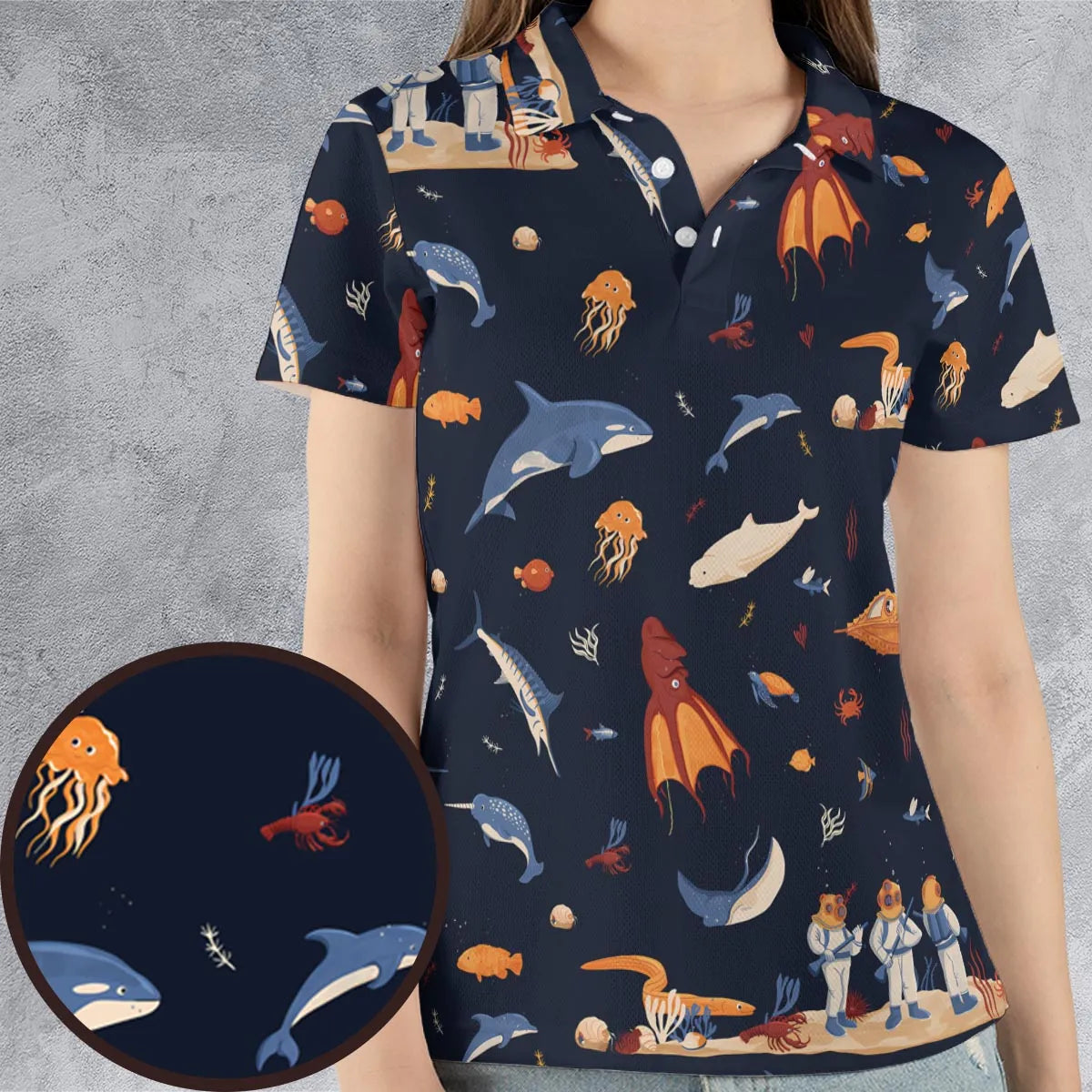 AOP Men/Women Polo Shirt - QZHG77BT