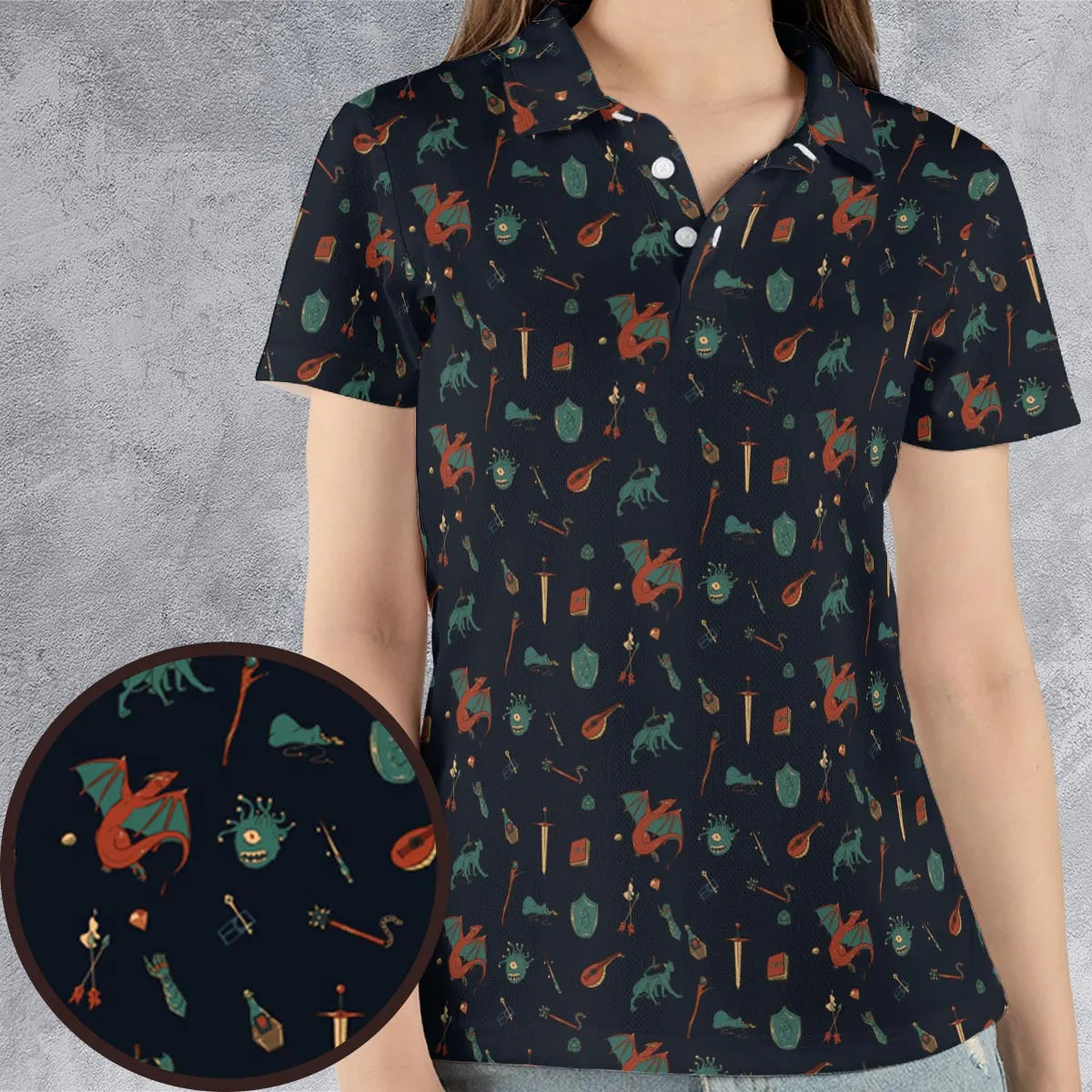 AOP Men/Women Polo Shirt - C6PTF3YH