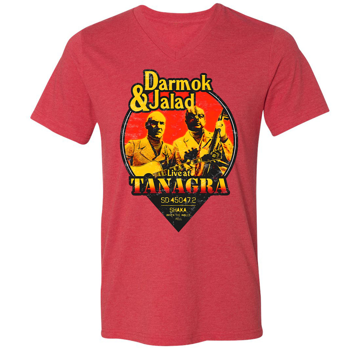 Unisex V-neck T-shirt - 4TV74EF4 - Heather Red - 5