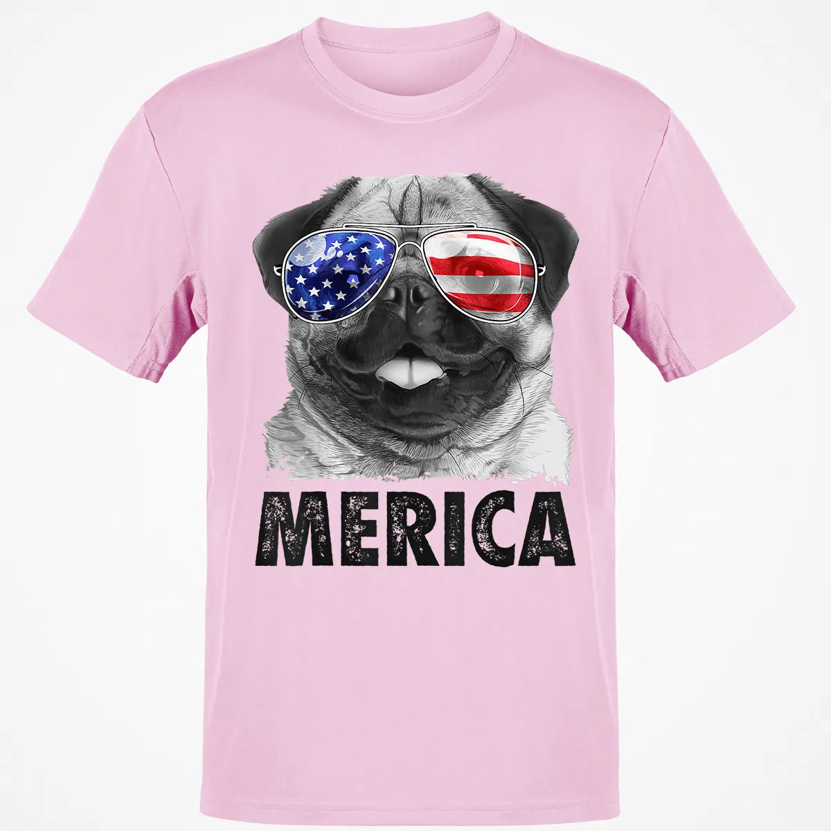 Pug 4th of July s Merica Men Women USA American Flag Classic Unisex T-Shirt