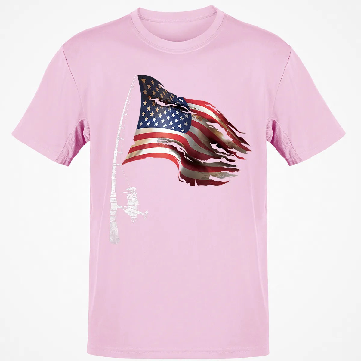 Fishing American Flag Fisherman Patriotic day 4th of July Classic Unisex T-Shirt