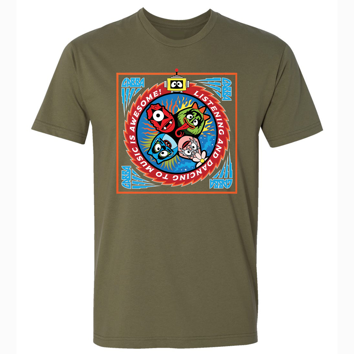 Listening and Dancing Yo Gabba Gabba! - Military Green - 5