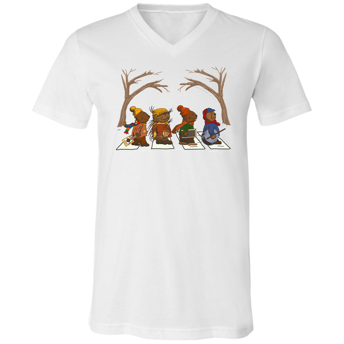 Unisex V-neck T-shirt - FH4UQ97M - White - 5