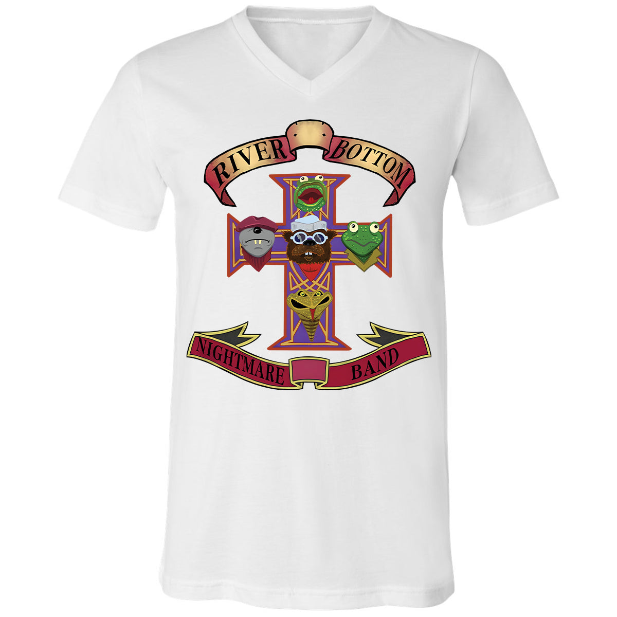 Unisex V-neck T-shirt - Black - THANGFIXED (Copy) - White - 5