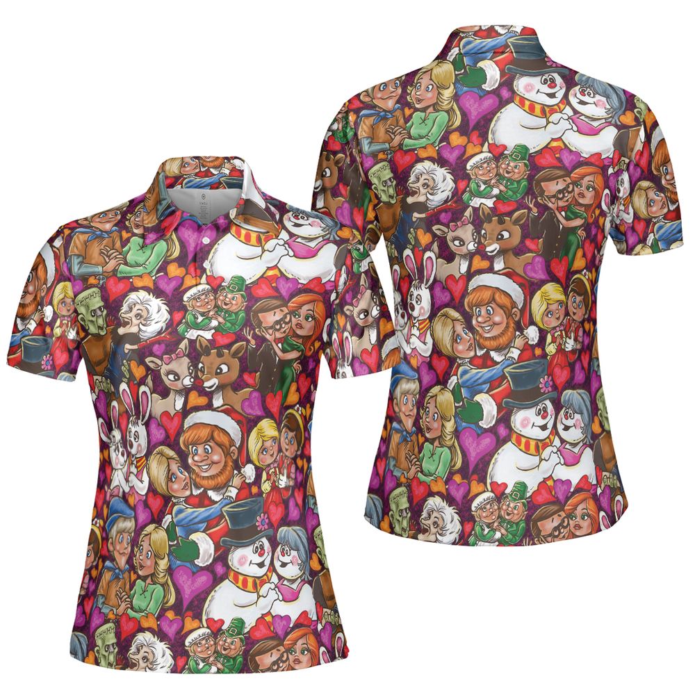 Retro Christmas Cartoon Couples Love -  - 5
