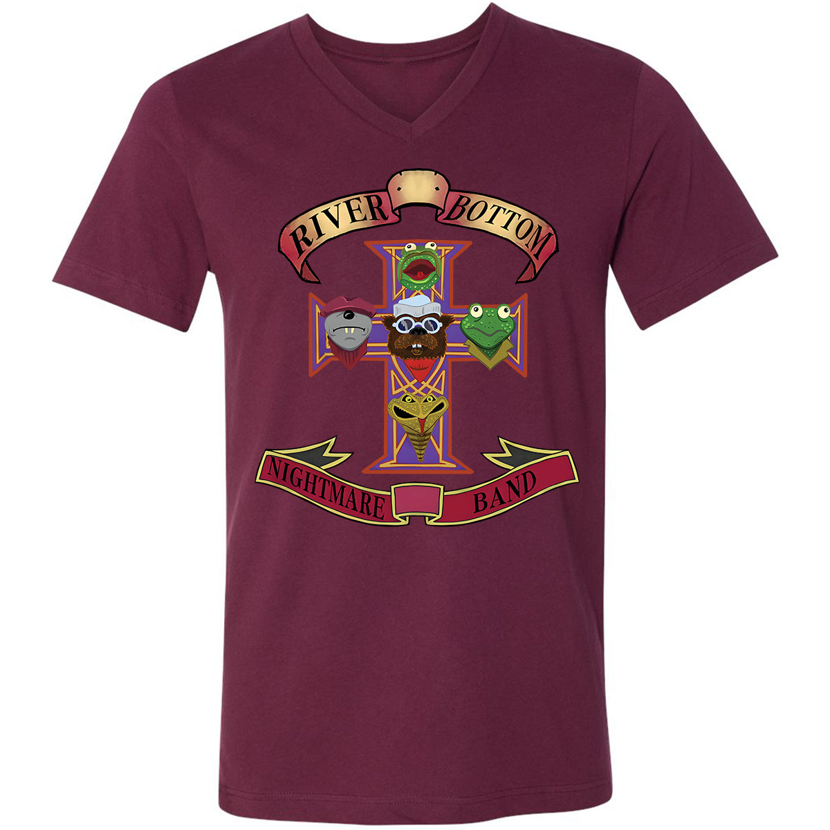 Unisex V-neck T-shirt - Black - THANGFIXED (Copy) - Maroon - 6