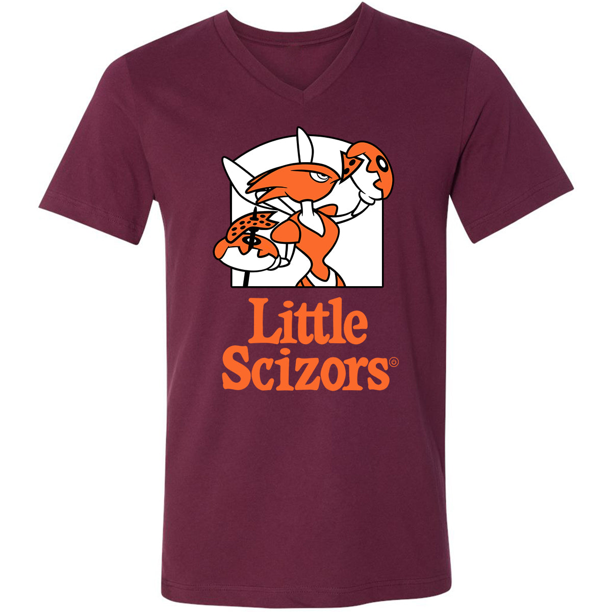 Unisex V-neck T-shirt - MAR85384 - Maroon - 6
