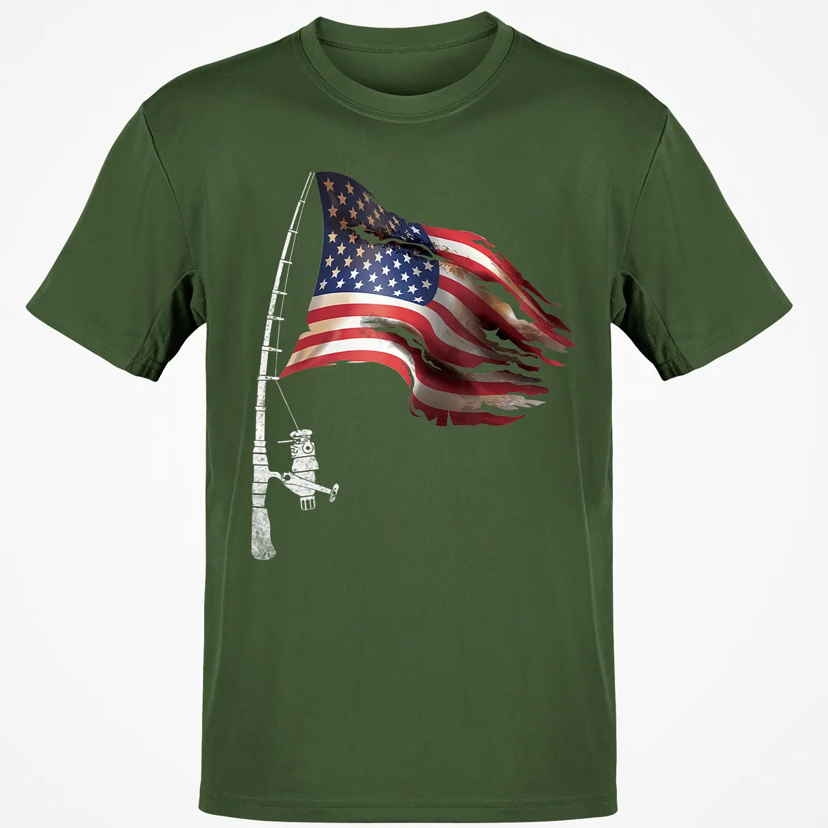 Fishing American Flag Fisherman Patriotic day 4th of July Classic Unisex T-Shirt