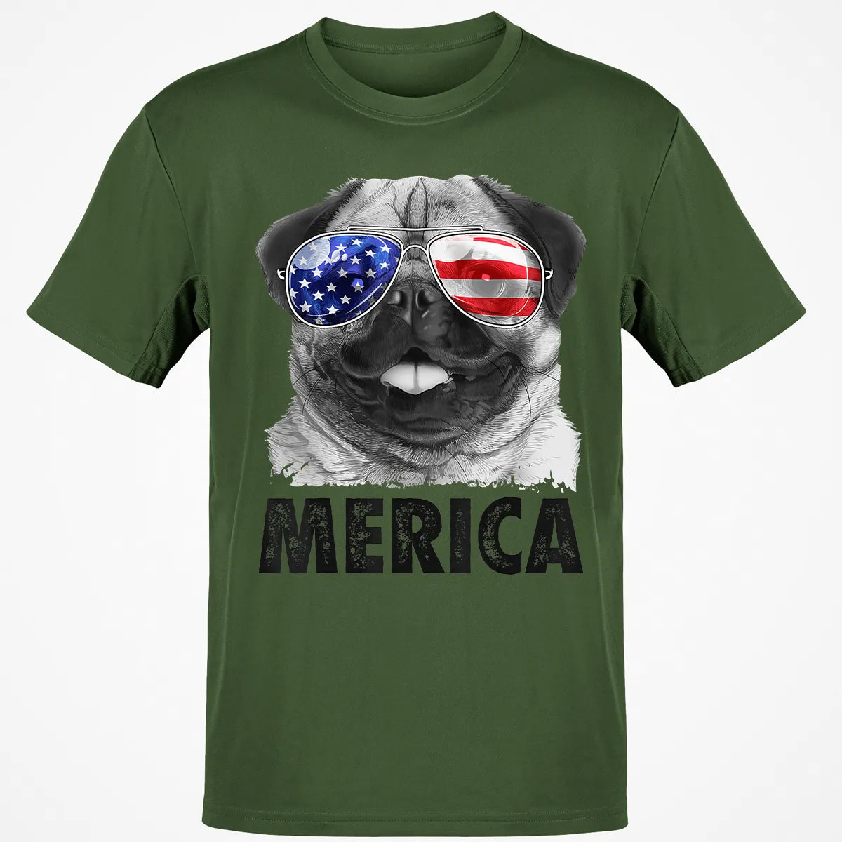 Pug 4th of July s Merica Men Women USA American Flag Classic Unisex T-Shirt
