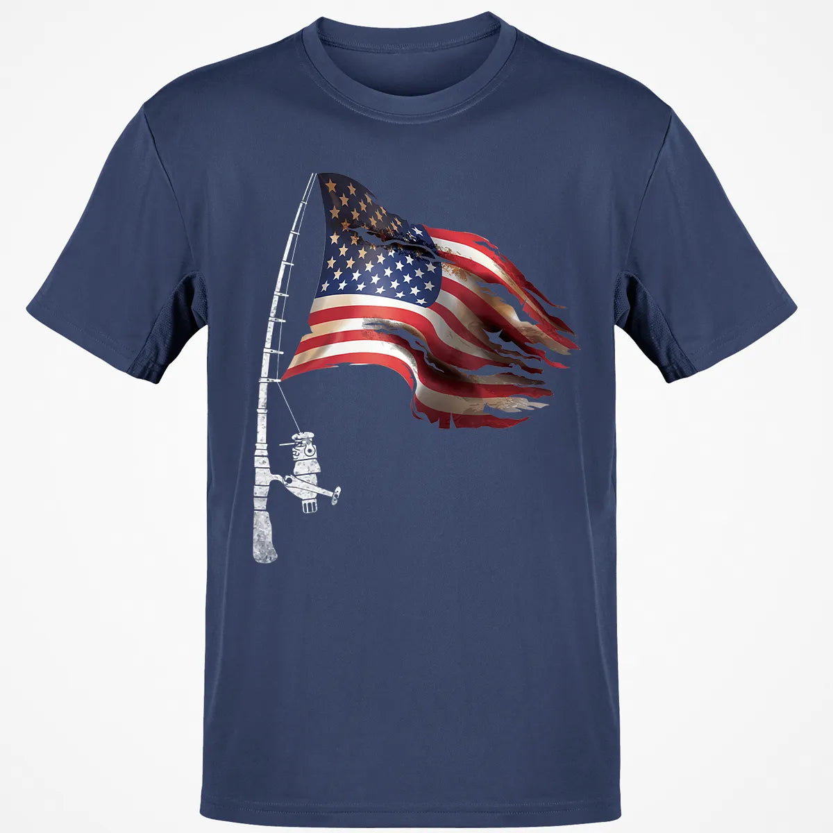 Fishing American Flag Fisherman Patriotic day 4th of July Classic Unisex T-Shirt