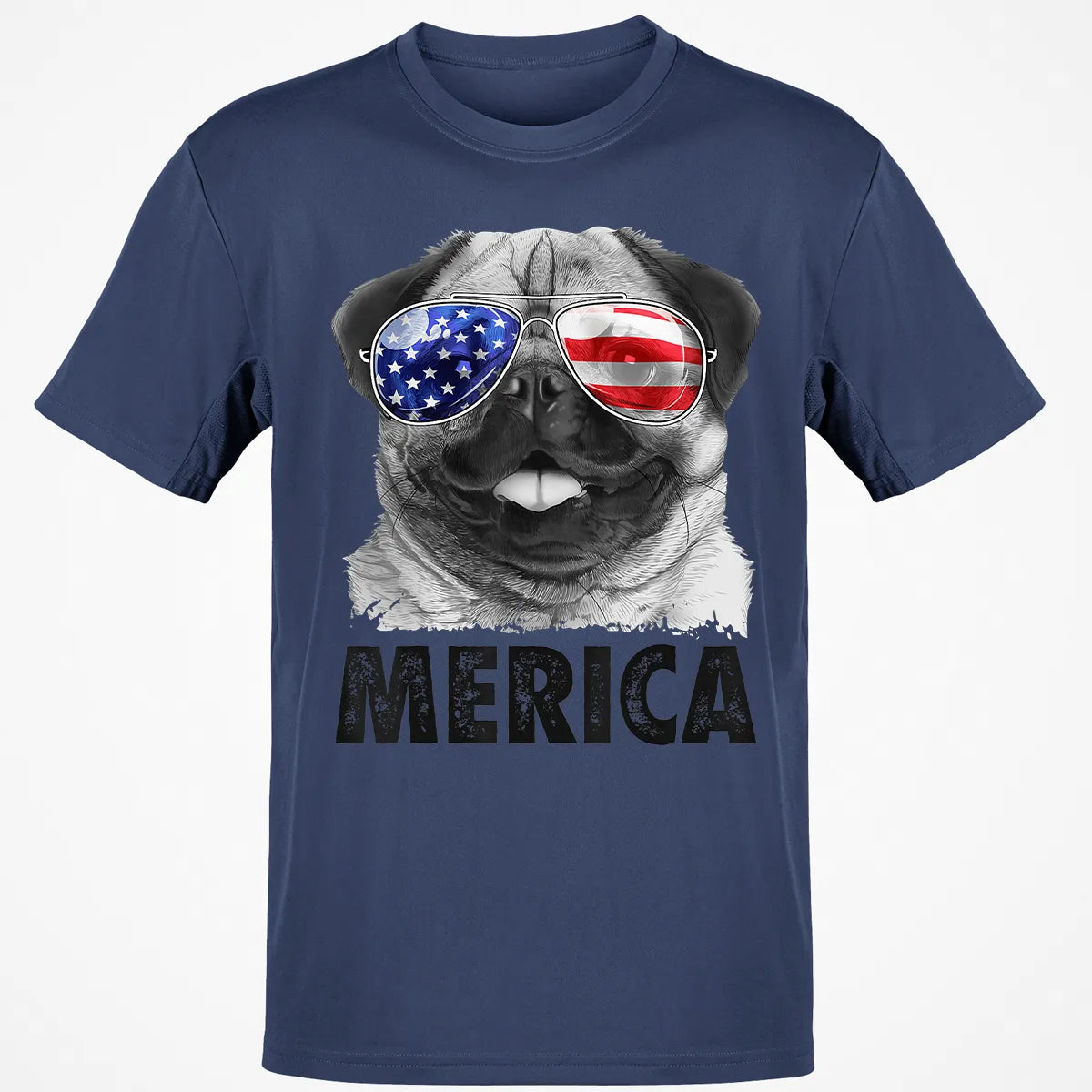 Pug 4th of July s Merica Men Women USA American Flag Classic Unisex T-Shirt