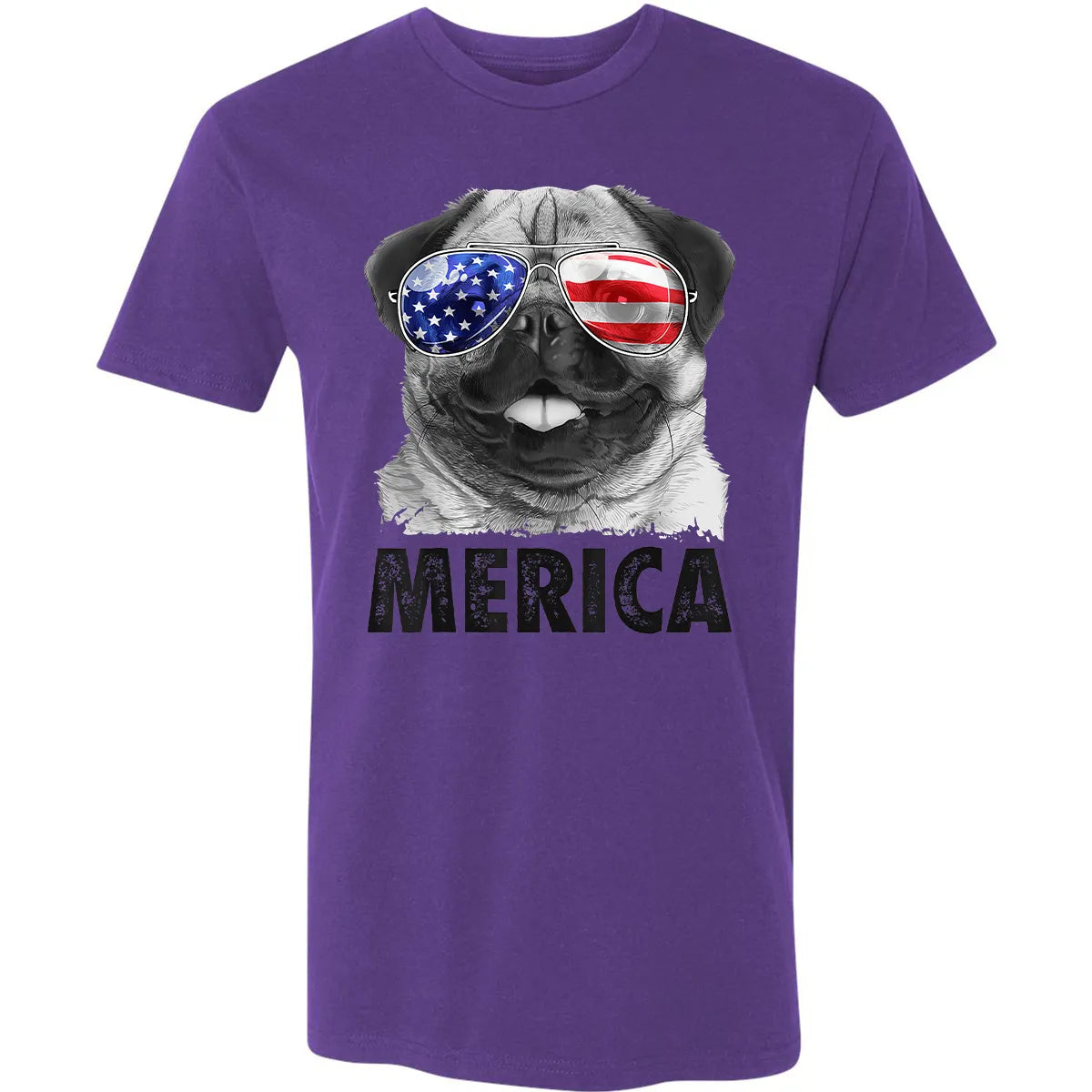 Pug 4th of July s Merica Men Women USA American Flag Premium Unisex T-shirt