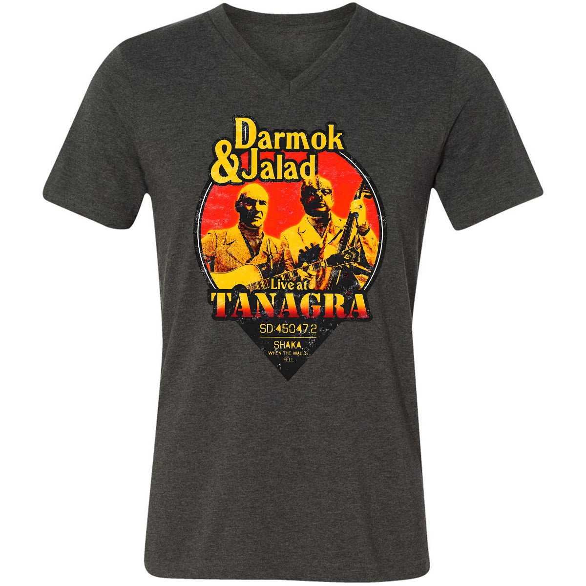 Unisex V-neck T-shirt - 4TV74EF4 - Dark Grey Heather - 8