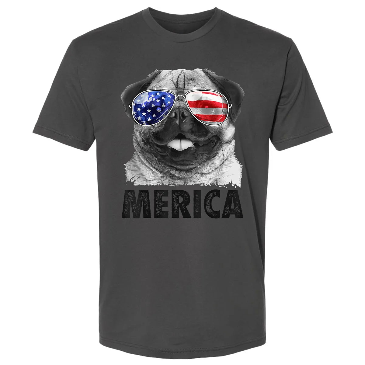 Pug 4th of July s Merica Men Women USA American Flag Premium Unisex T-shirt