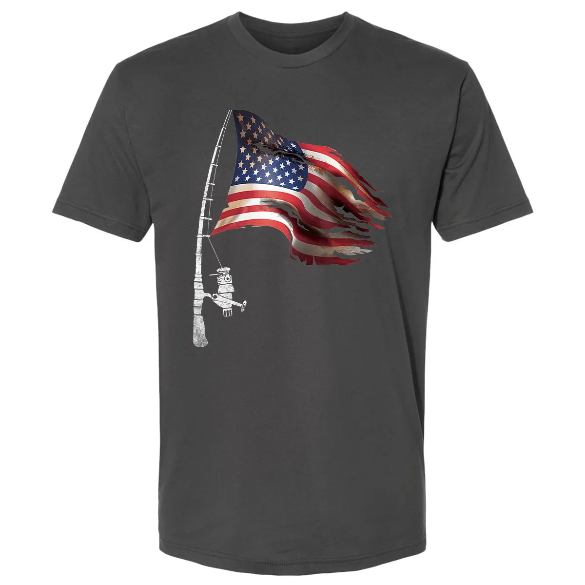 Fishing American Flag Fisherman Patriotic day 4th of July Premium Unisex T-shirt