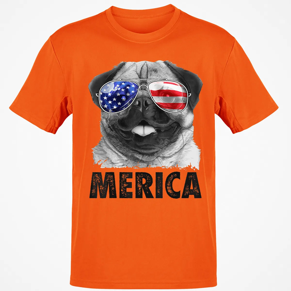 Pug 4th of July s Merica Men Women USA American Flag Classic Unisex T-Shirt