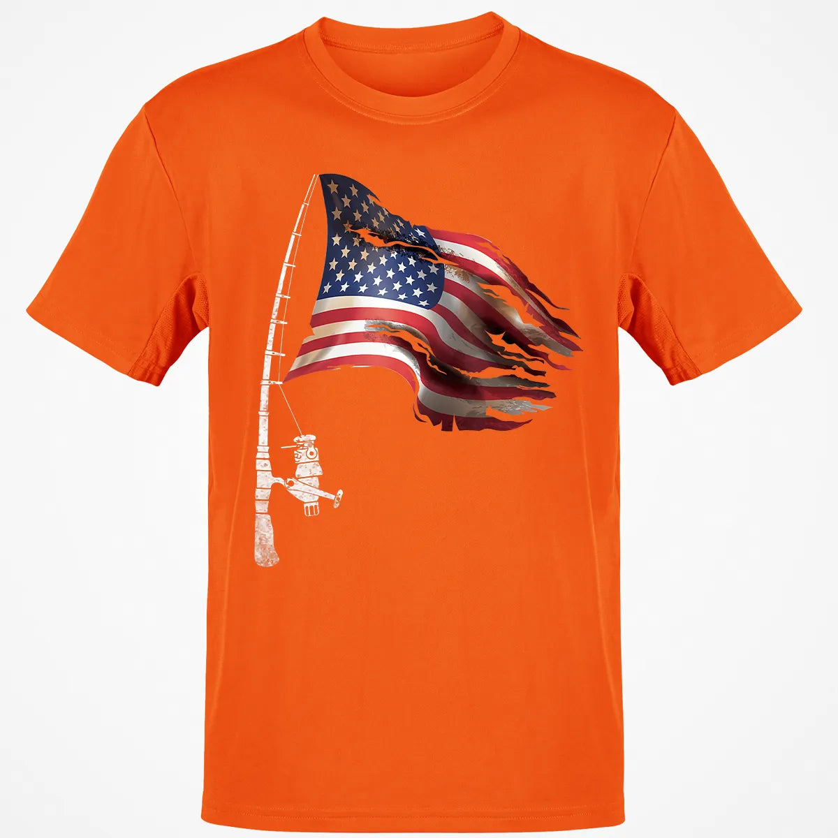 Fishing American Flag Fisherman Patriotic day 4th of July Classic Unisex T-Shirt