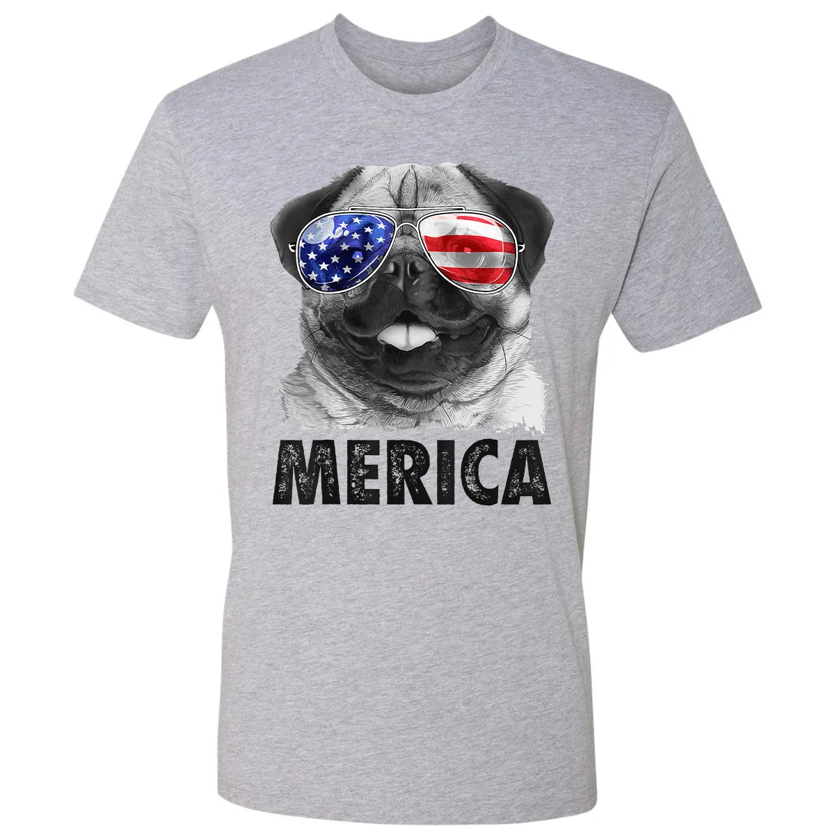 Pug 4th of July s Merica Men Women USA American Flag Premium Unisex T-shirt
