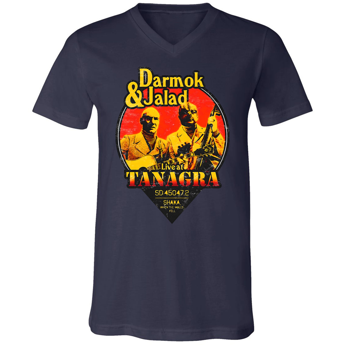 Unisex V-neck T-shirt - 4TV74EF4 - Navy - 9