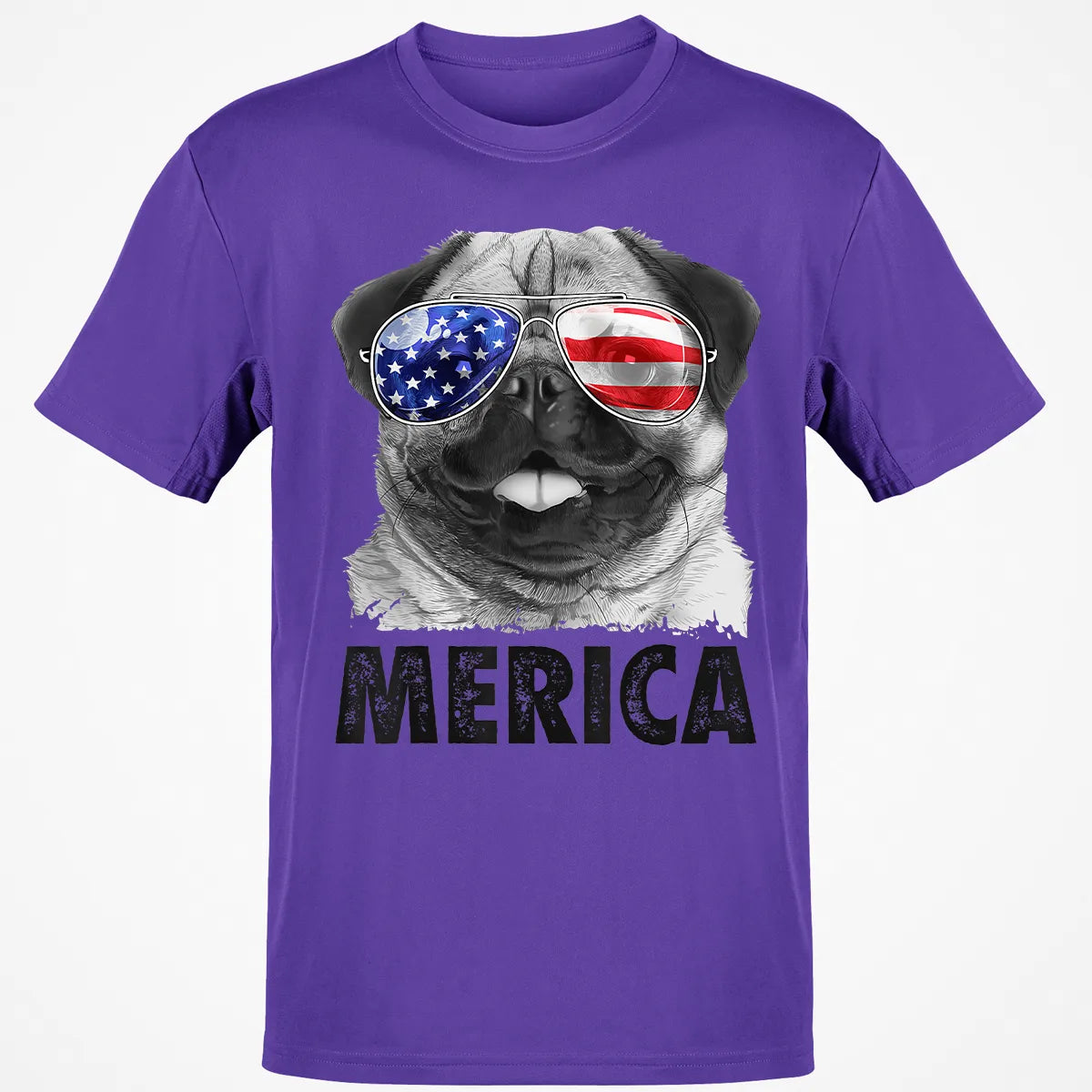 Pug 4th of July s Merica Men Women USA American Flag Classic Unisex T-Shirt
