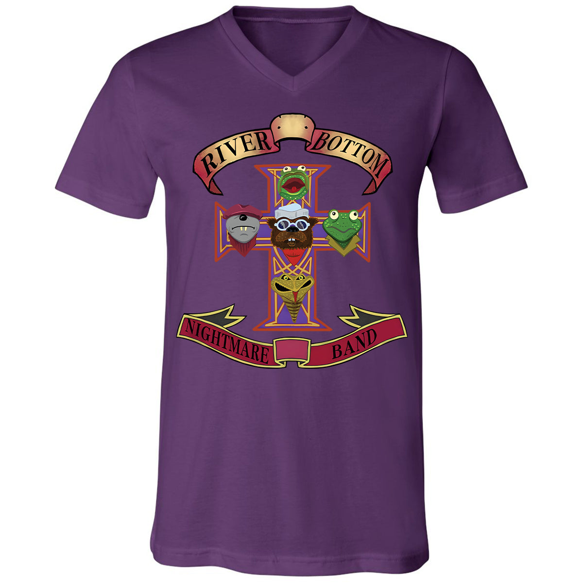 Unisex V-neck T-shirt - Black - THANGFIXED (Copy) - Team Purple - 9