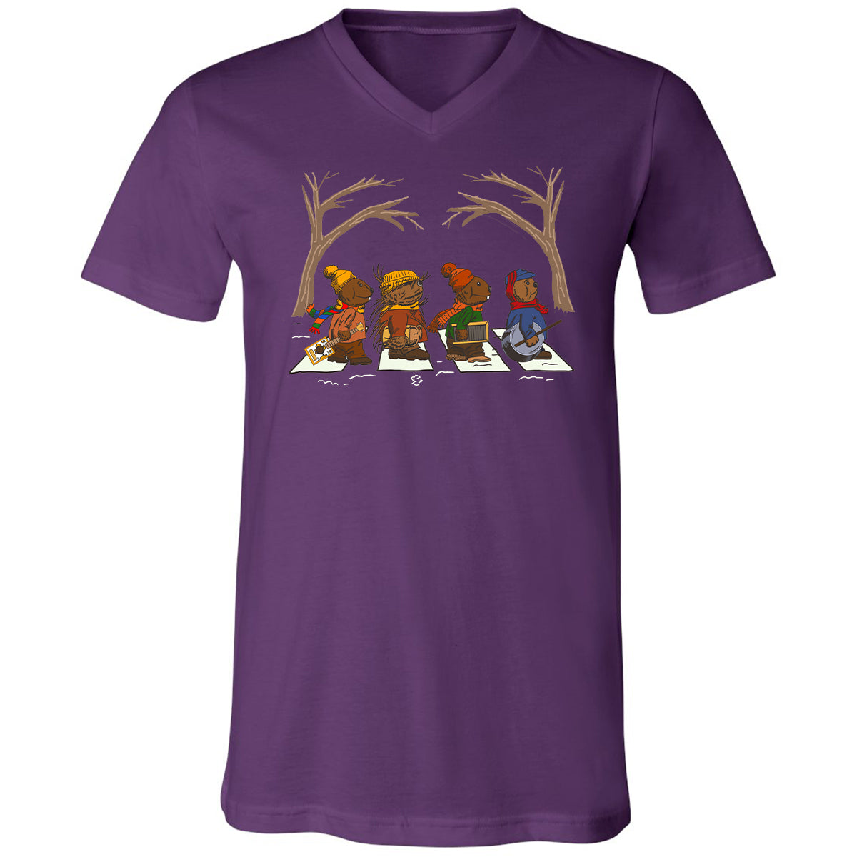 Unisex V-neck T-shirt - FH4UQ97M - Team Purple - 9
