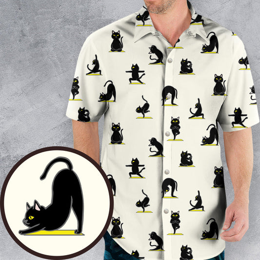 Bombay Cat Yoga Pattern Hawaiian Shirt