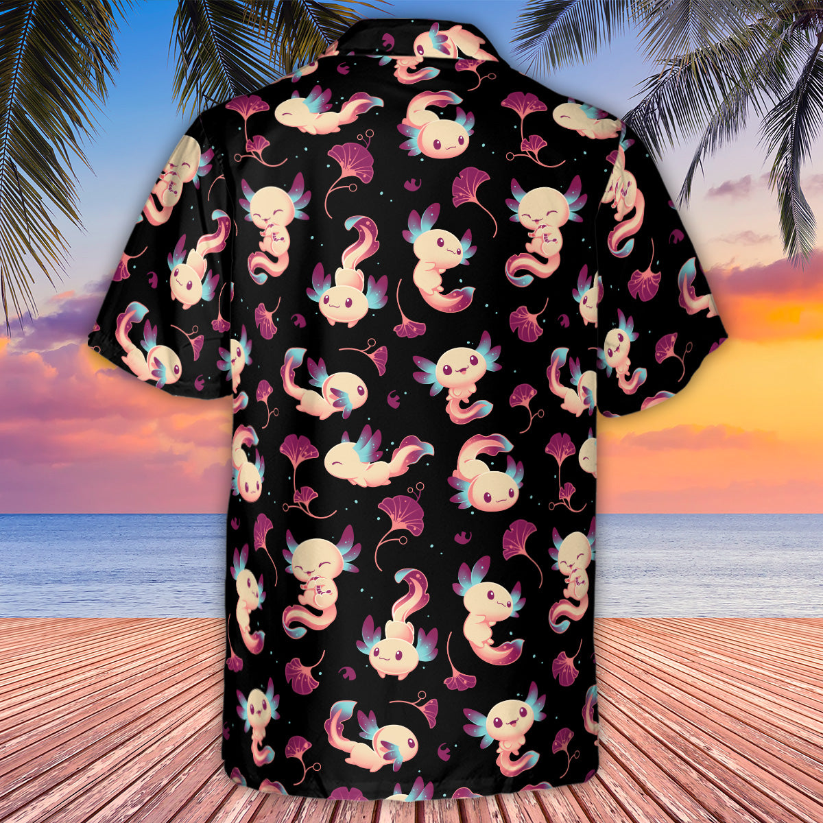 Axolotl Wonders Cute Salamanders Pattern Hawaiian Shirt